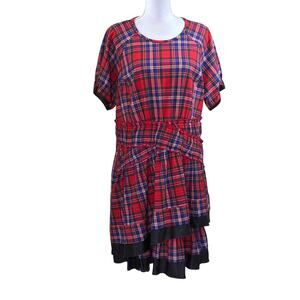 Tanya Taylor Nicole dress, preppy, playful, tartan, edgy, MIndy Kaling, punk